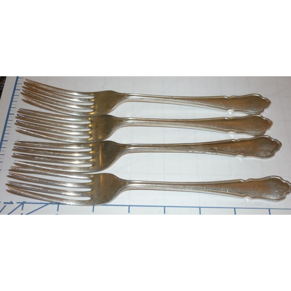 Set‎ of 4 Sheffield England Silverplate Pastry Dessert Forks XXXX Cheltenham